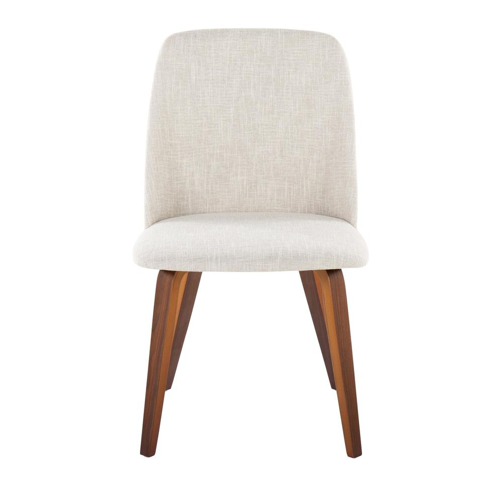 Walnut Wood, Beige Fabric Toriano Dining Chair - Set of 2. Picture 6