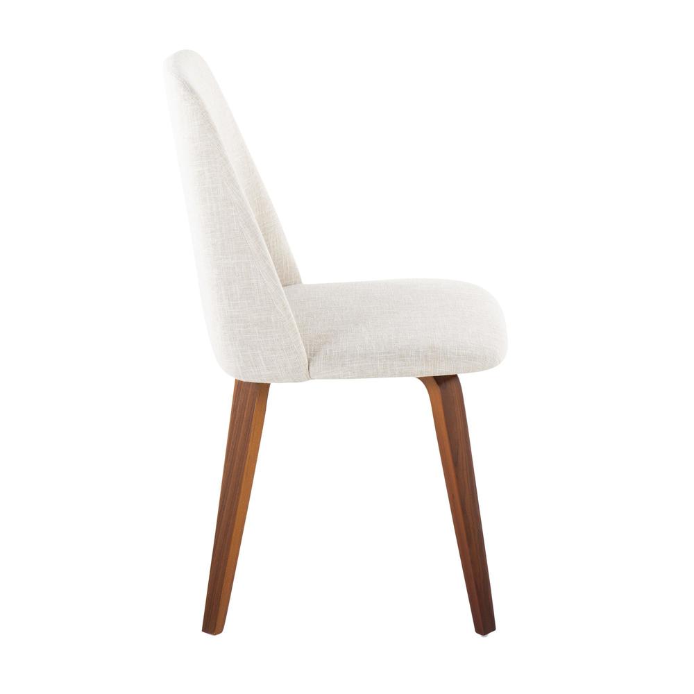Walnut Wood, Beige Fabric Toriano Dining Chair - Set of 2. Picture 3