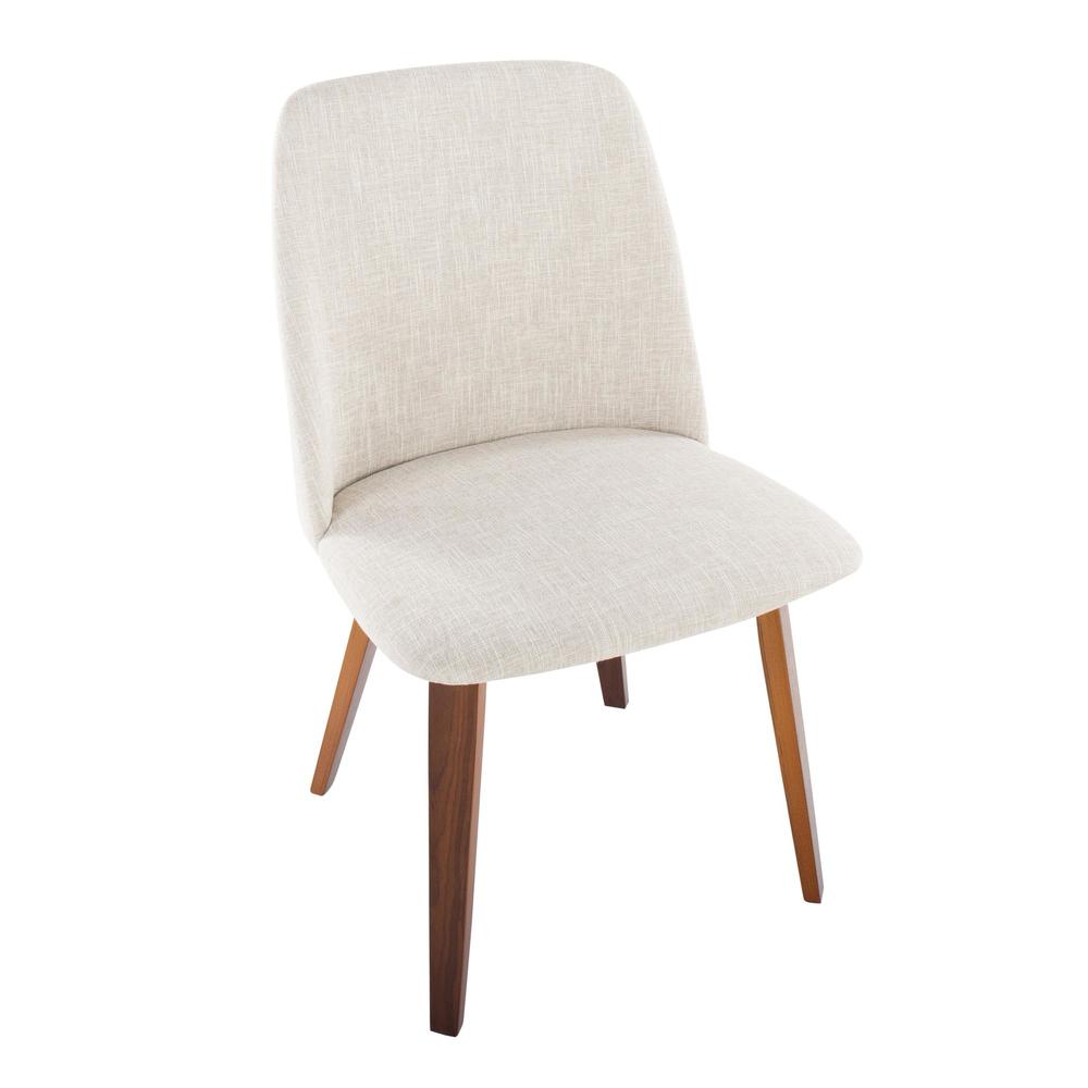 Walnut Wood, Beige Fabric Toriano Dining Chair - Set of 2. Picture 7