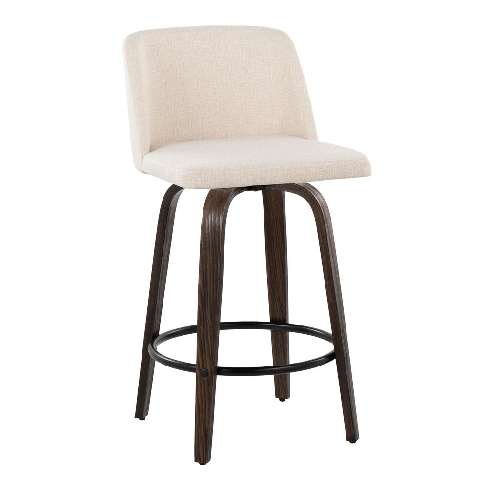 Brown Toriano 26" Fixed Height Counter Stool - Set of 2. Picture 2