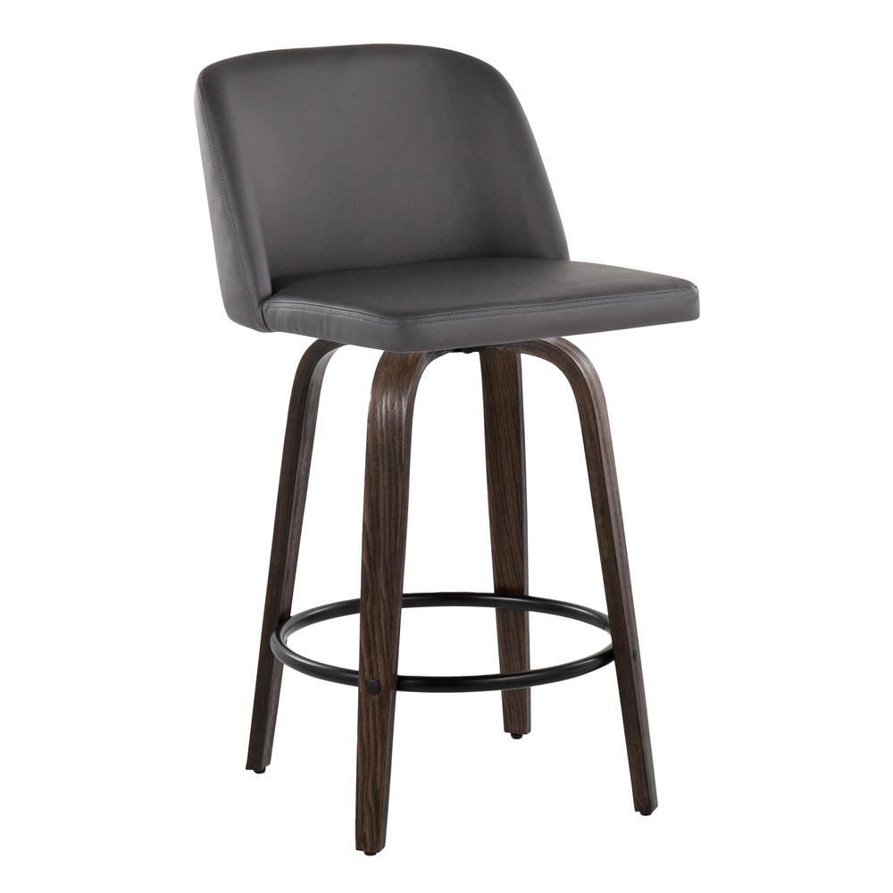 Brown Toriano 26" Fixed Height Counter Stool - Set of 2. Picture 2