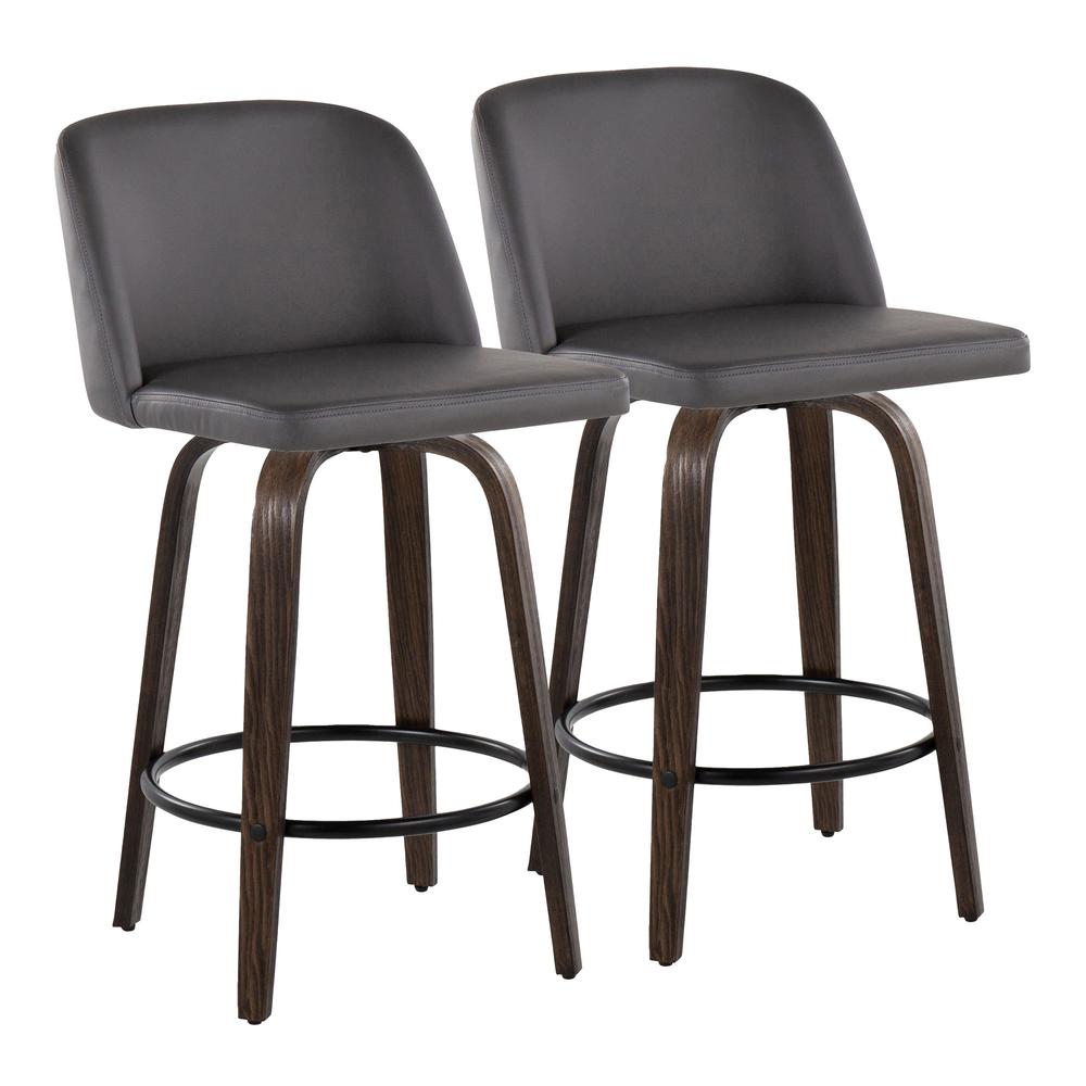 Brown Toriano 26" Fixed Height Counter Stool - Set of 2. Picture 1