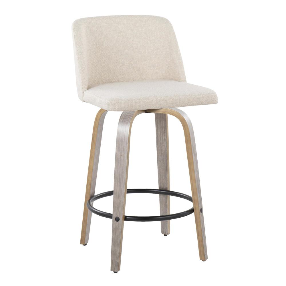 Grey Toriano 26" Fixed Height Counter Stool - Set of 2. Picture 2