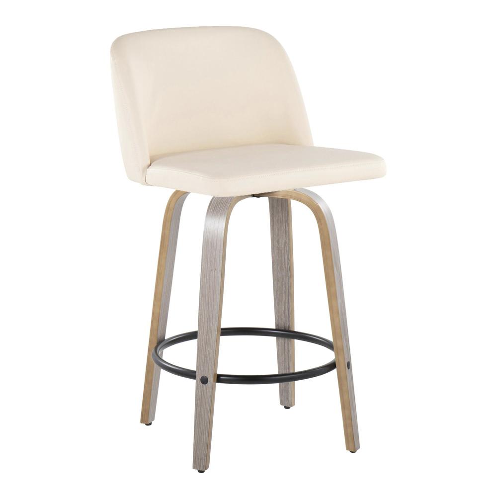 Grey Toriano 26" Fixed Height Counter Stool - Set of 2. Picture 2