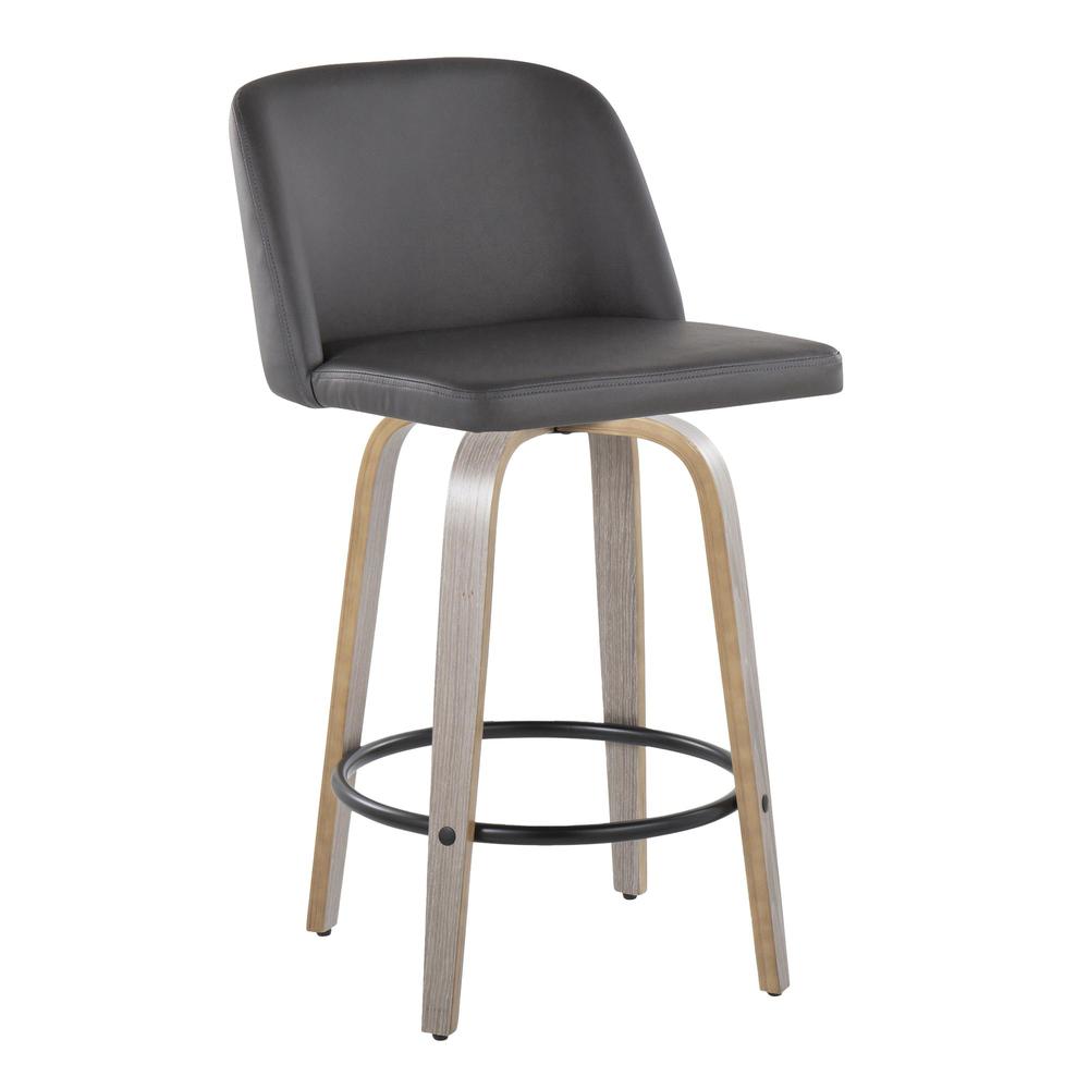 Grey Toriano 26" Fixed Height Counter Stool - Set of 2. Picture 2