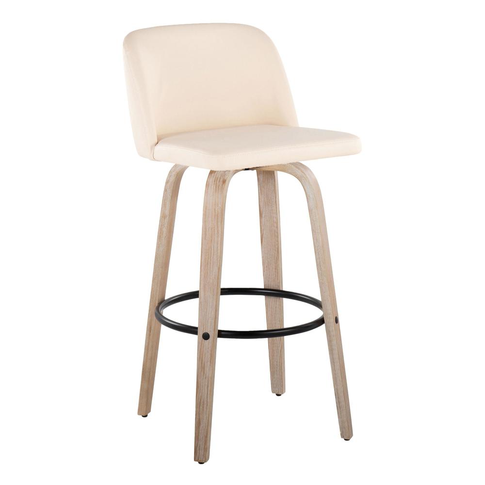 White Toriano 26" Fixed Height Counter Stool - Set of 2. Picture 2