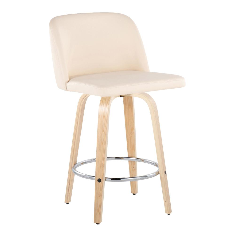 Brown Toriano 24" Fixed Height Counter Stool - Set of 2. Picture 2