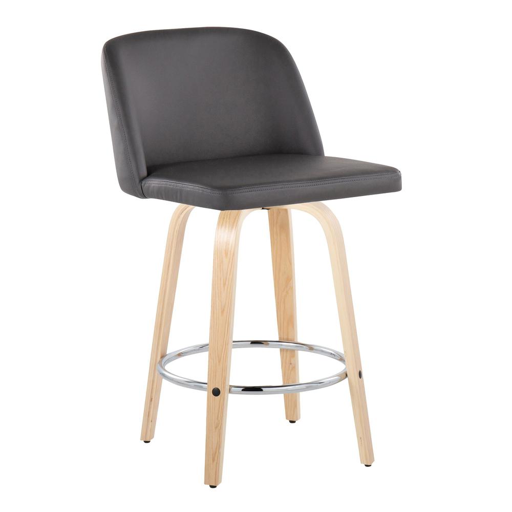 Brown Toriano 24" Fixed Height Counter Stool - Set of 2. Picture 2