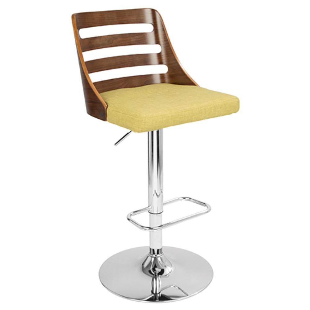 Walnut, Green Trevi Barstool. Picture 1