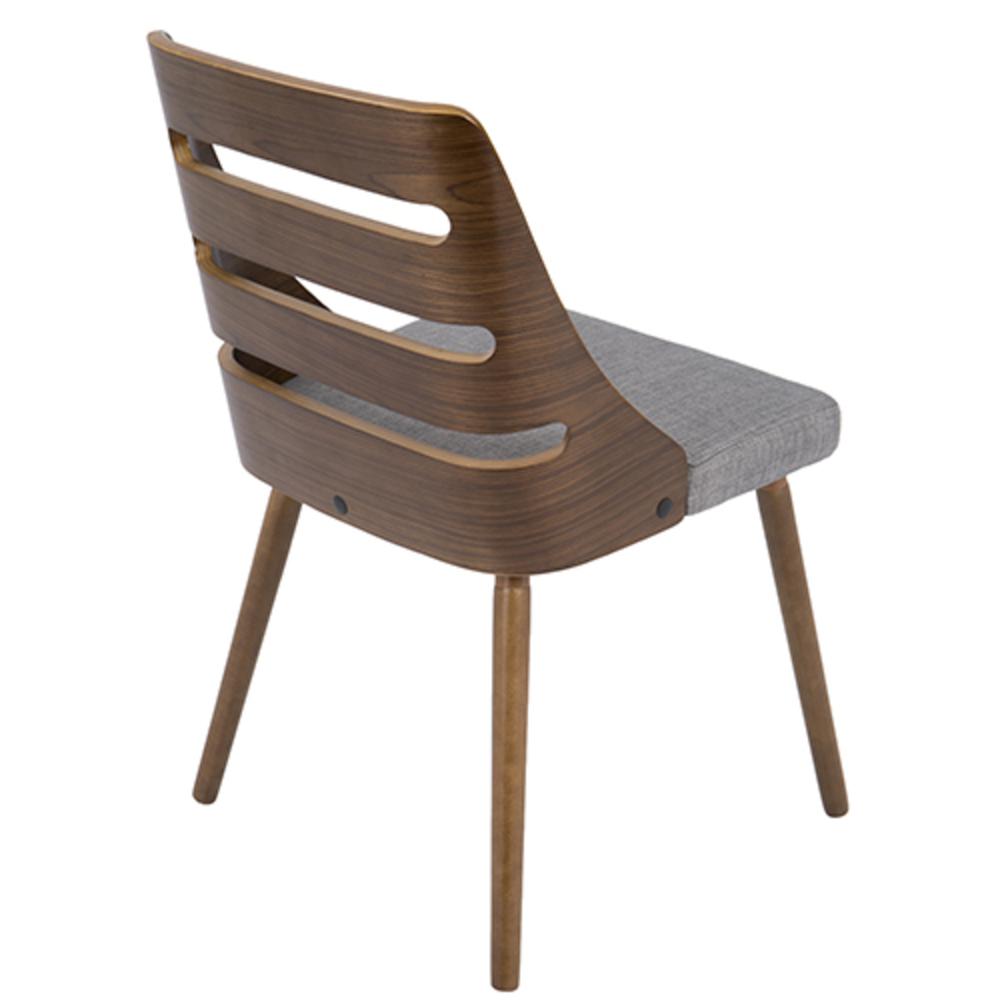 Walnut Wood, Grey Fabric Trevi Chair. Picture 3