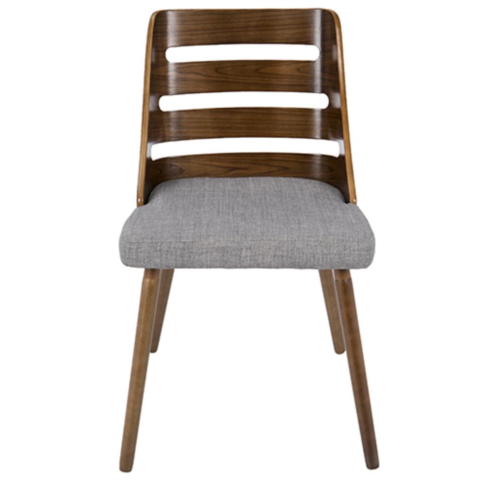 Walnut Wood, Grey Fabric Trevi Chair. Picture 5