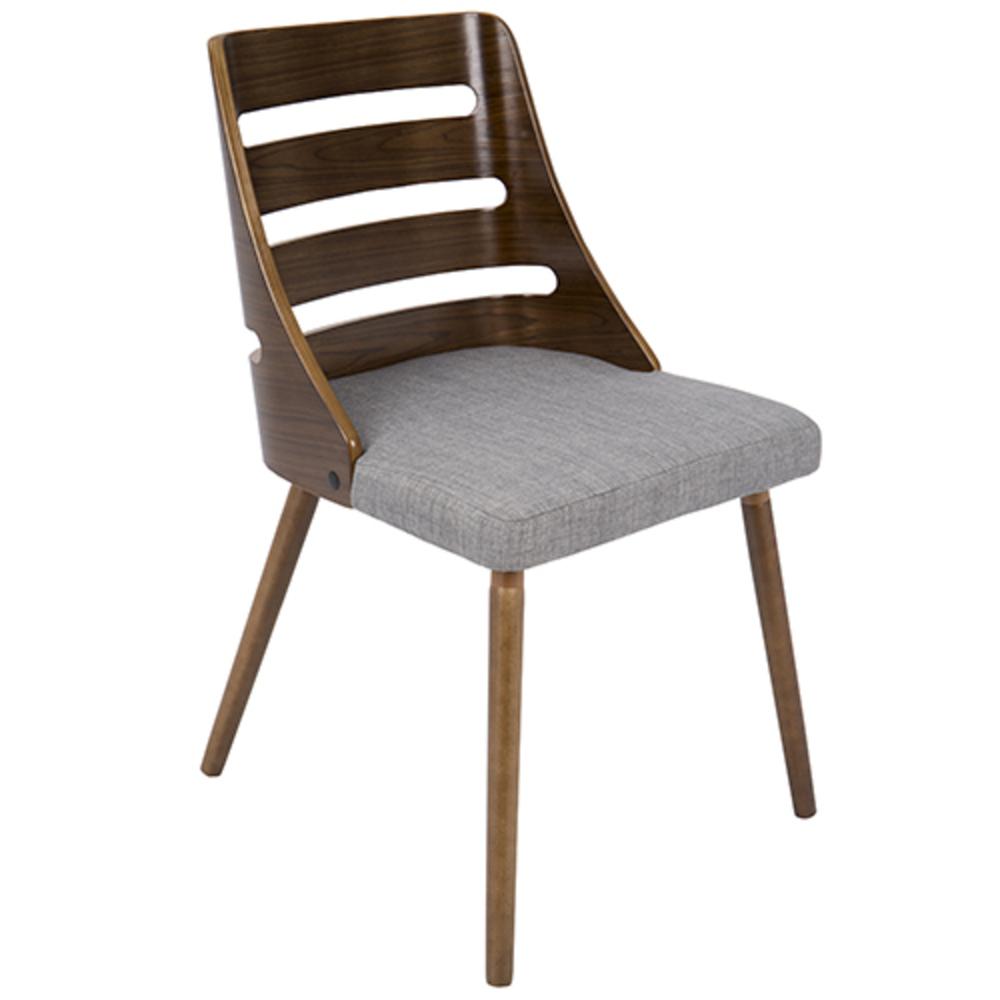 Walnut Wood, Grey Fabric Trevi Chair. Picture 1