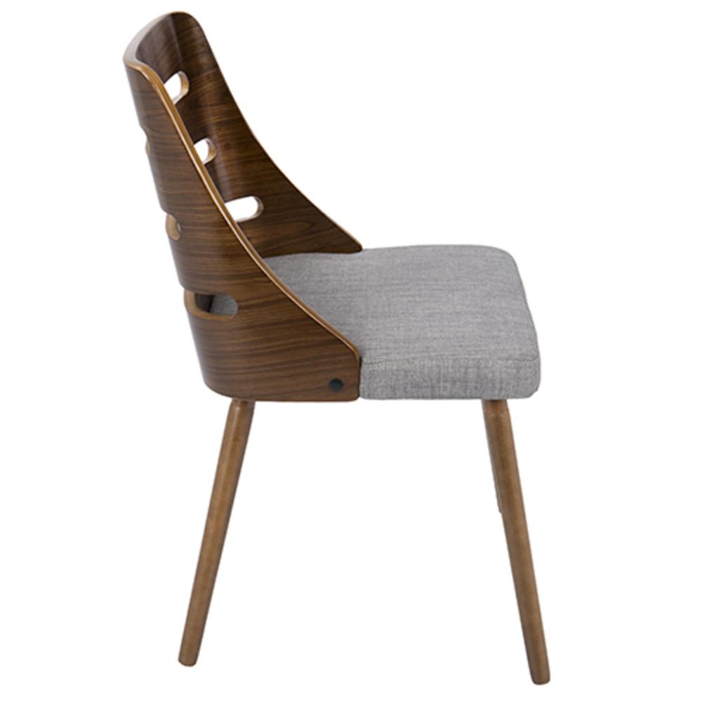 Walnut Wood, Grey Fabric Trevi Chair. Picture 2