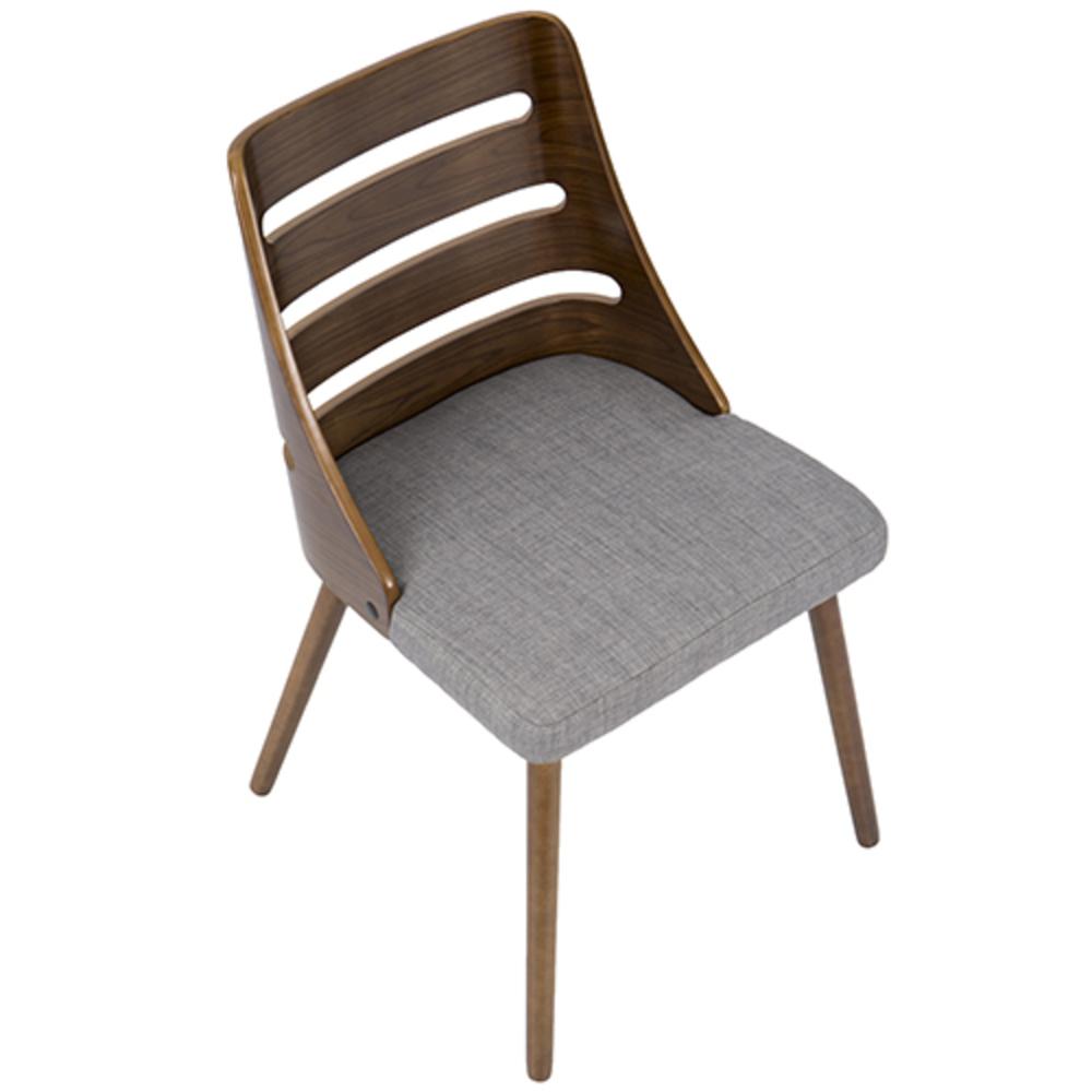 Walnut Wood, Grey Fabric Trevi Chair. Picture 6