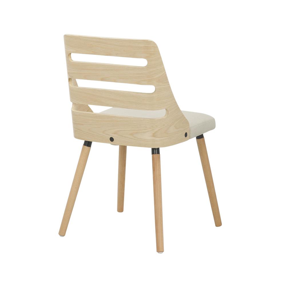 Natural Wood, Cream Fabric Trevi Chair. Picture 3