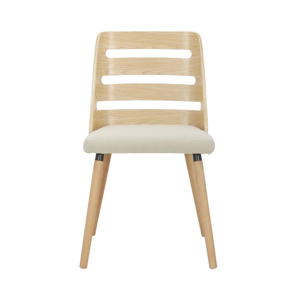 Natural Wood, Cream Fabric Trevi Chair. Picture 5