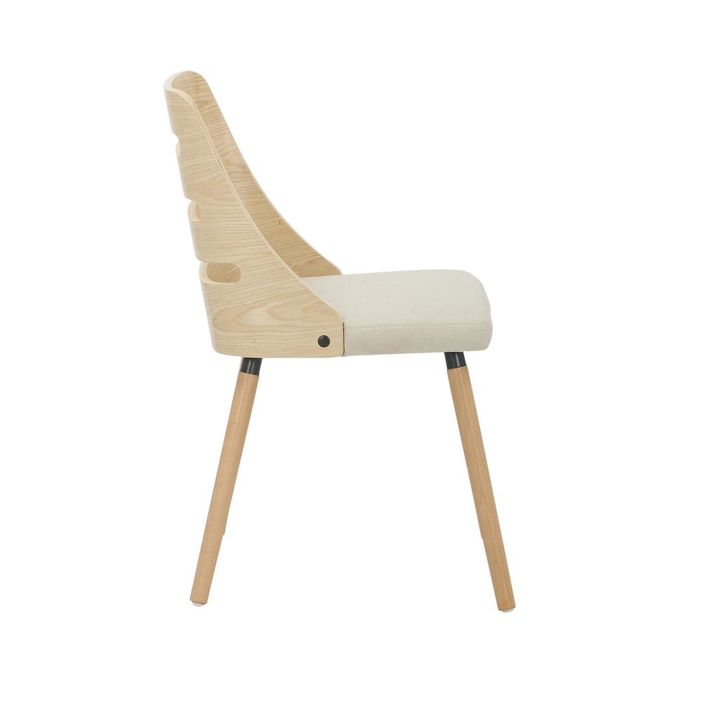 Natural Wood, Cream Fabric Trevi Chair. Picture 2