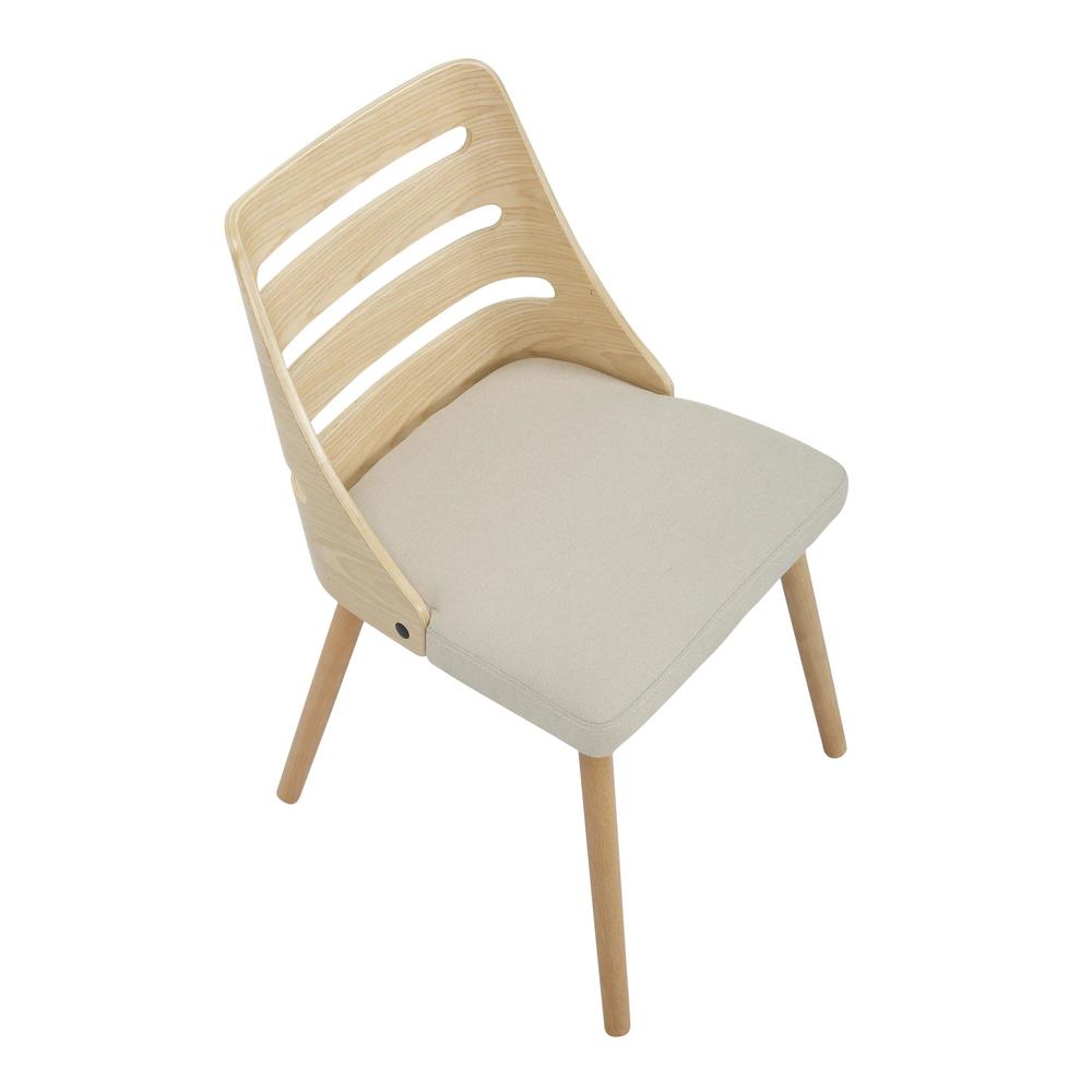 Natural Wood, Cream Fabric Trevi Chair. Picture 6