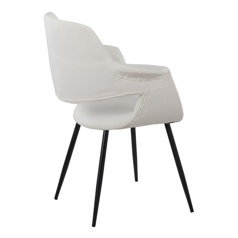 Black Metal, Cream Velvet Vintage Flair Chair - Set of 2. Picture 4