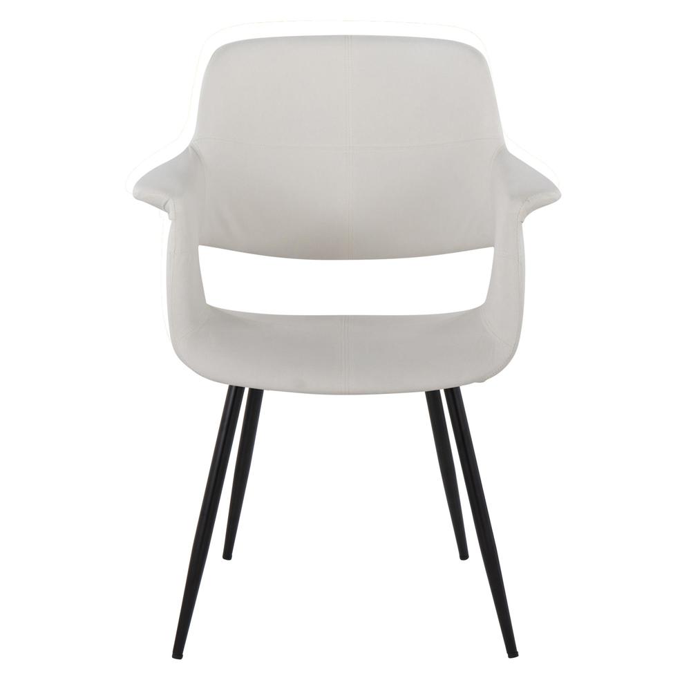 Black Metal, Cream Velvet Vintage Flair Chair - Set of 2. Picture 6