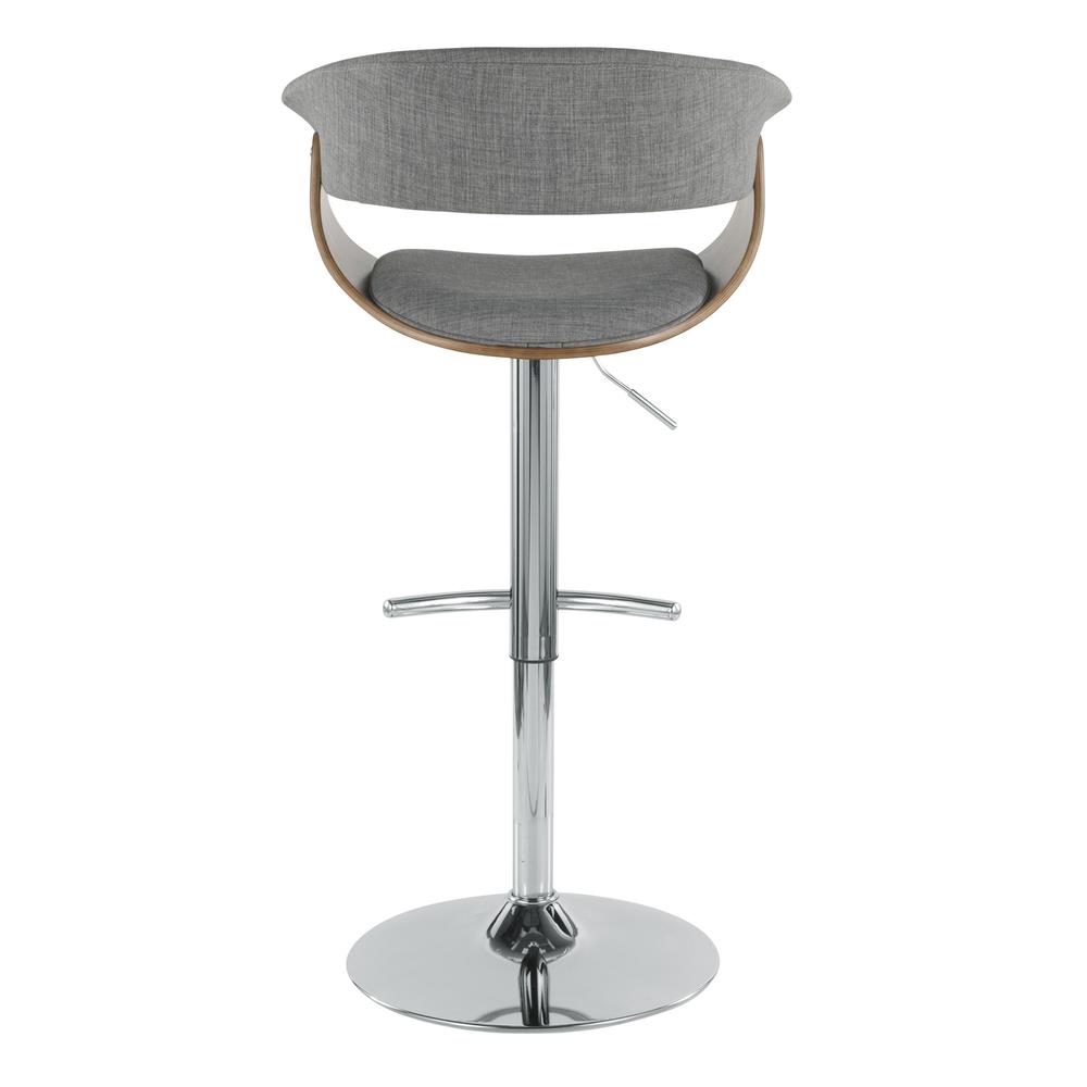 Walnut, Light Grey Vintage Mod Barstool. Picture 5
