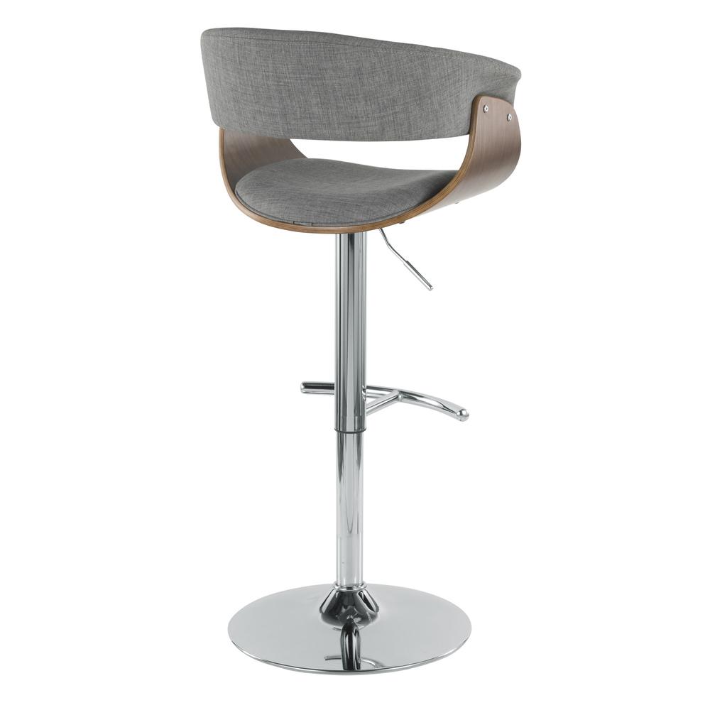 Walnut, Light Grey Vintage Mod Barstool. Picture 4