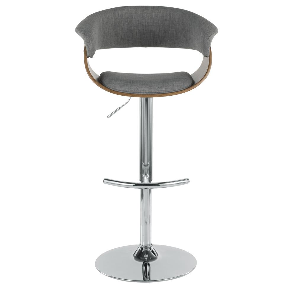 Walnut, Light Grey Vintage Mod Barstool. Picture 6