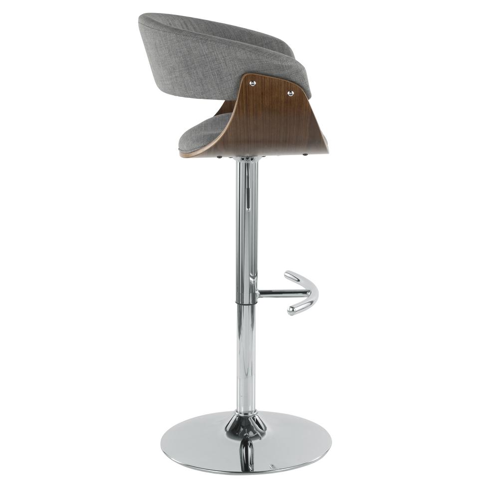 Walnut, Light Grey Vintage Mod Barstool. Picture 3