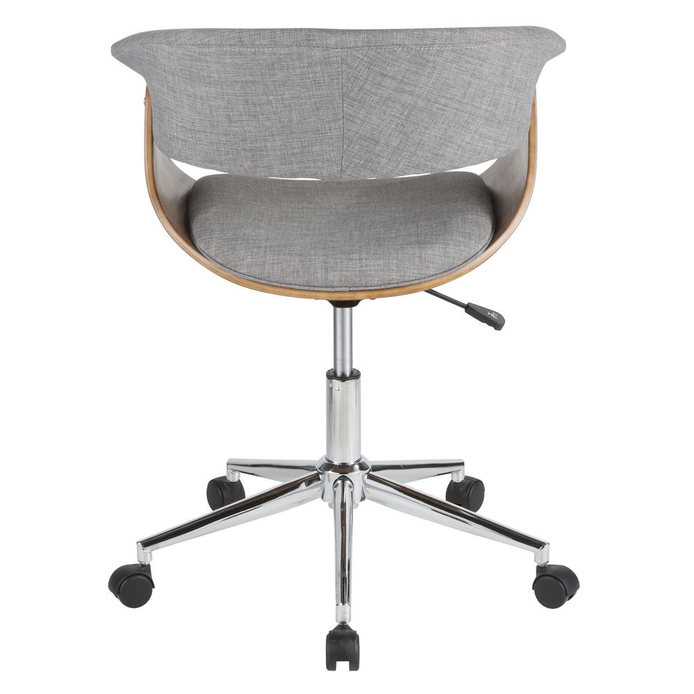 Walnut, Light Grey Vintage Mod Office Chair. Picture 5