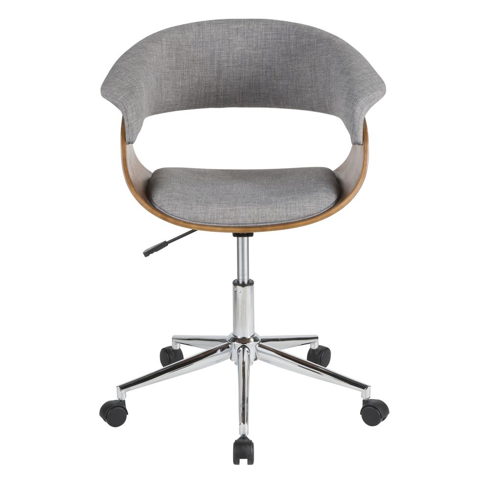 Walnut, Light Grey Vintage Mod Office Chair. Picture 6