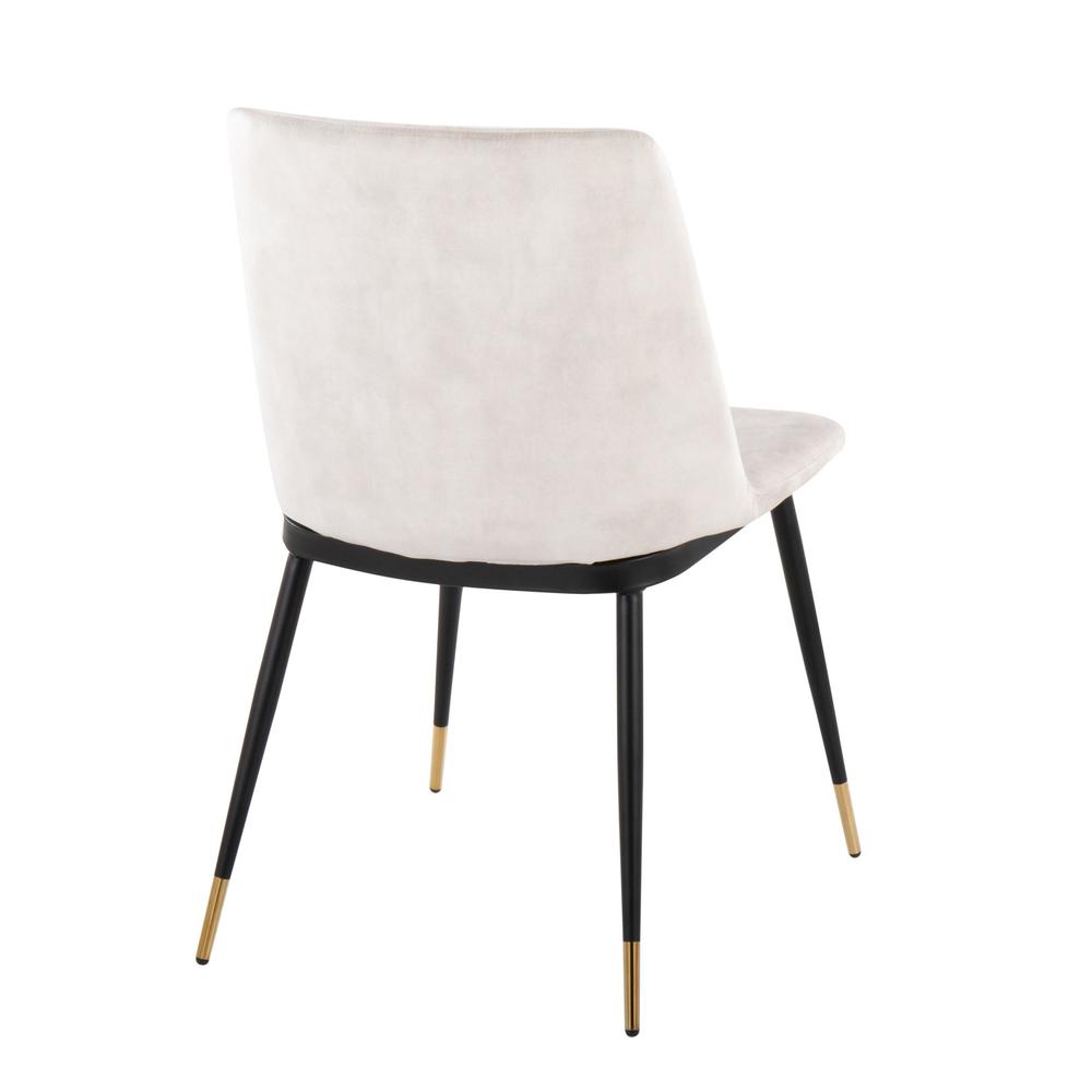 Black Metal, Gold Metal, Beige Velvet Wanda Chair - Set of 2. Picture 4