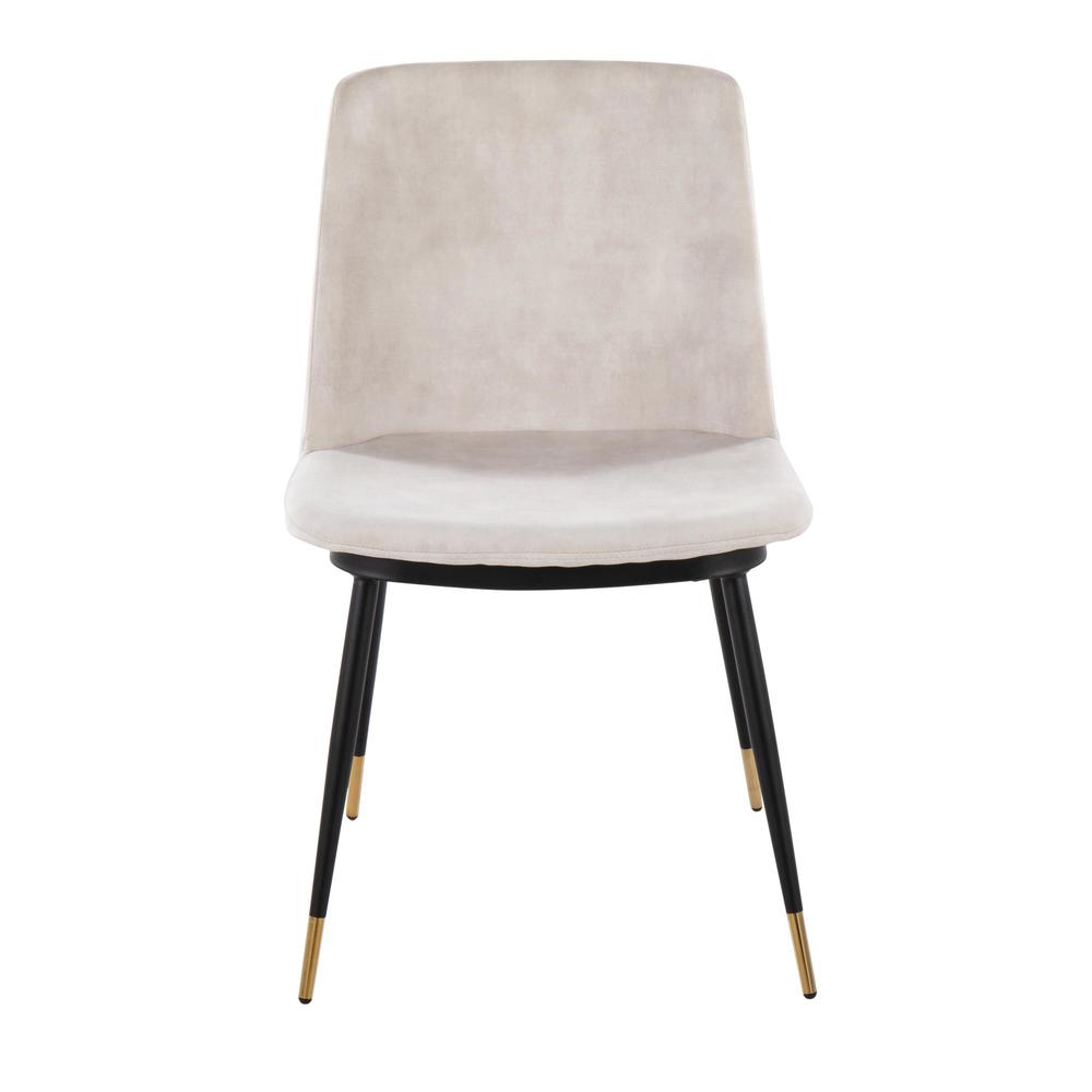 Black Metal, Gold Metal, Beige Velvet Wanda Chair - Set of 2. Picture 6