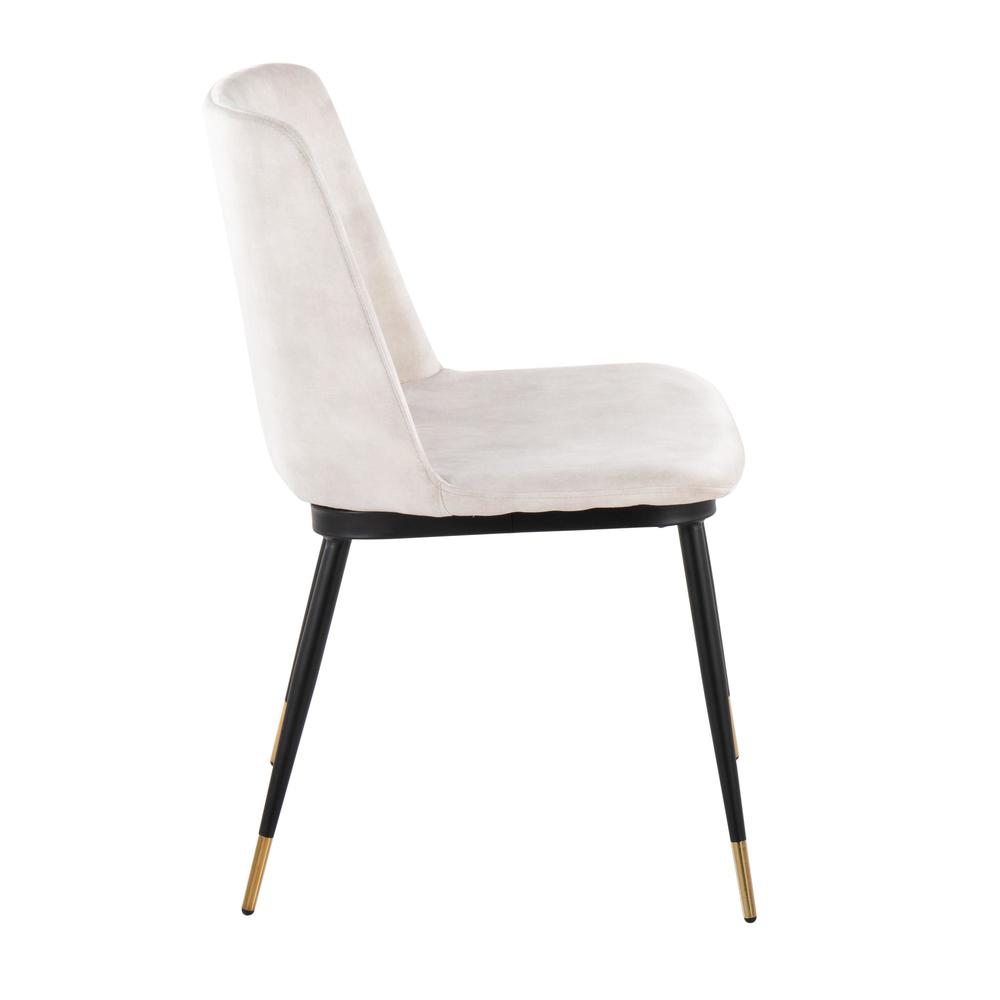Black Metal, Gold Metal, Beige Velvet Wanda Chair - Set of 2. Picture 3