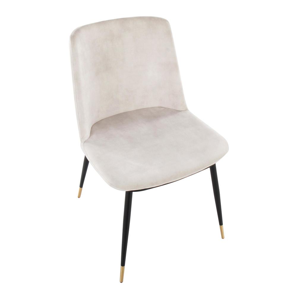 Black Metal, Gold Metal, Beige Velvet Wanda Chair - Set of 2. Picture 7