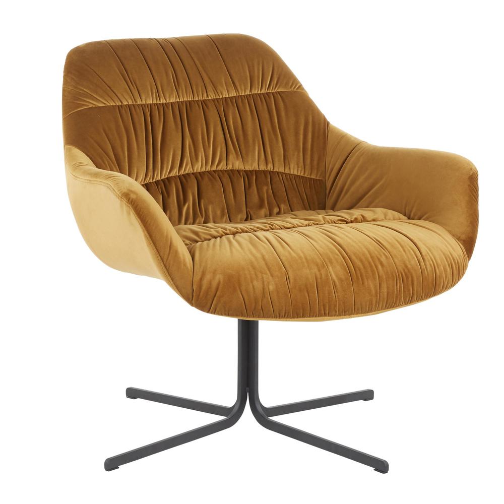 Black Metal, Chartreuse Velvet Wayne Swivel Lounge Chair. Picture 1