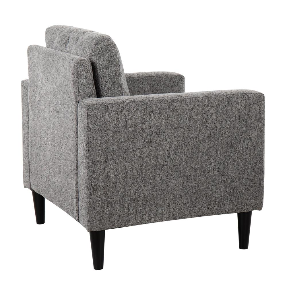 Black Wood, Grey Fabric Wendy Accent Chair. Picture 3