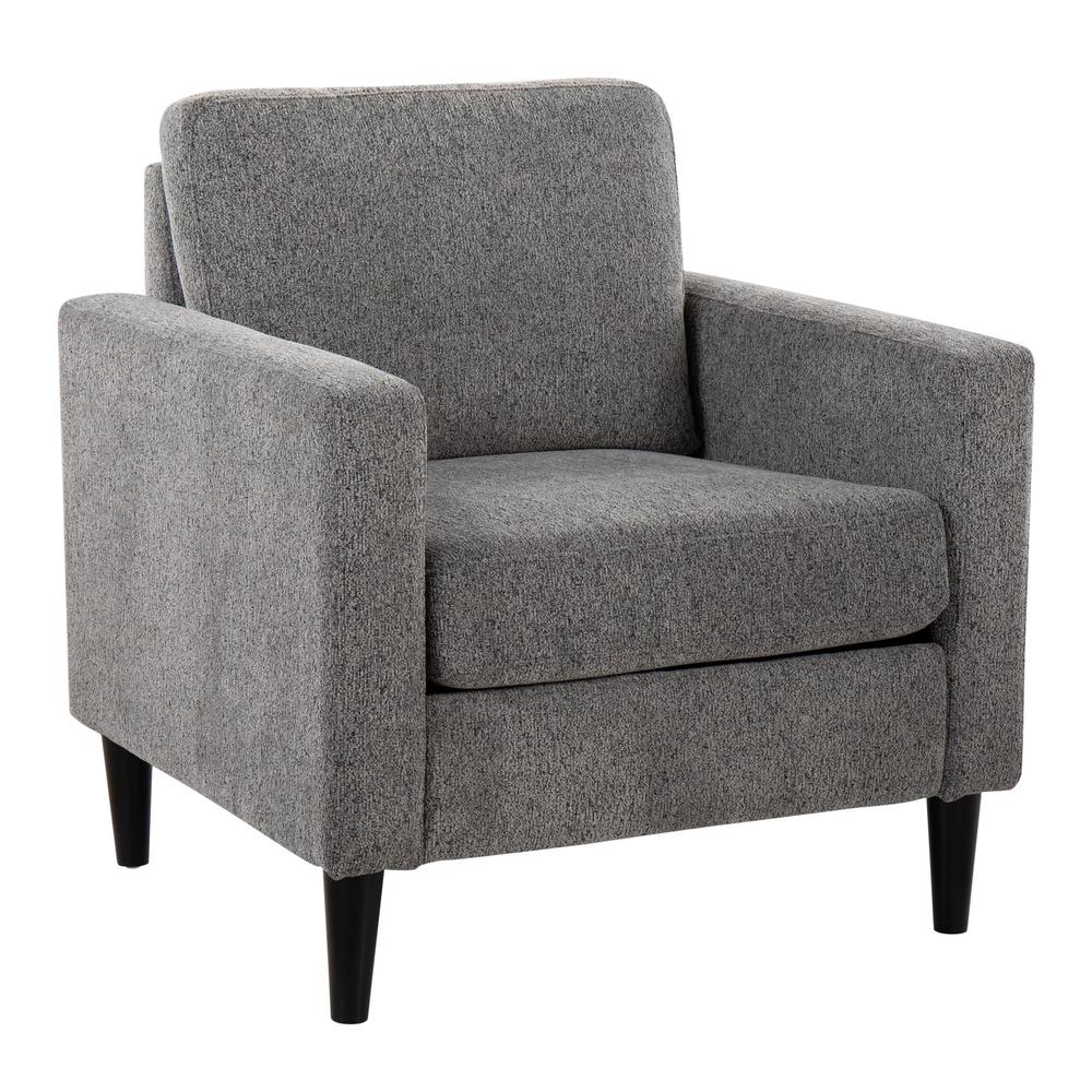 Black Wood, Grey Fabric Wendy Accent Chair. Picture 1
