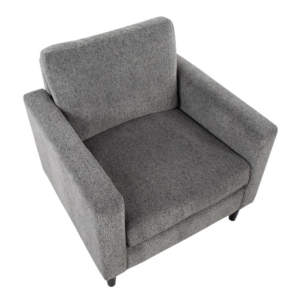 Black Wood, Grey Fabric Wendy Accent Chair. Picture 6