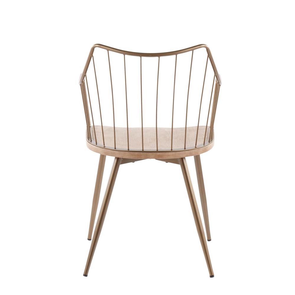 Antique Copper Metal, White Washed Wood Winston Chair. Picture 4