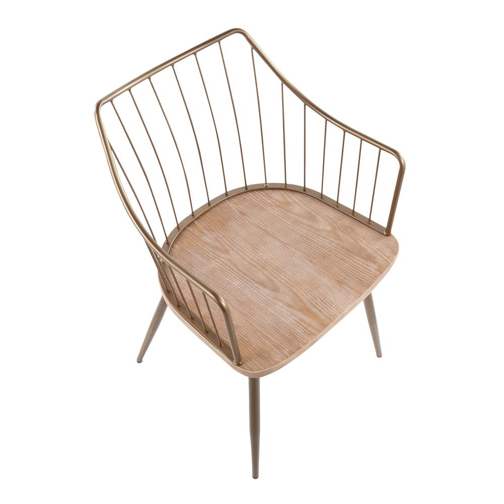 Antique Copper Metal, White Washed Wood Winston Chair. Picture 6
