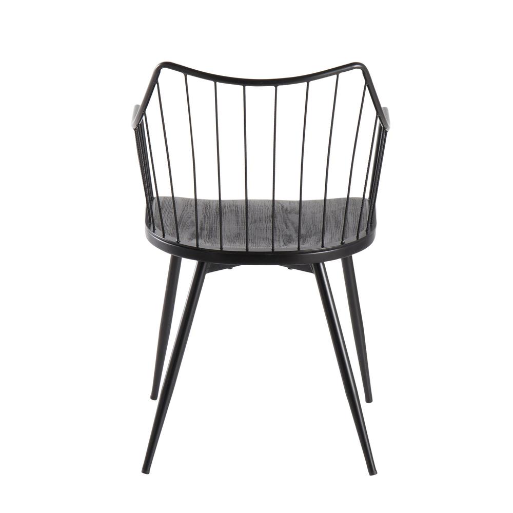 Black Metal, Black Wood Winston Chair. Picture 4