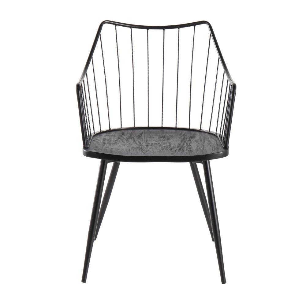 Black Metal, Black Wood Winston Chair. Picture 5