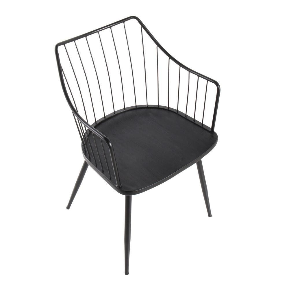Black Metal, Black Wood Winston Chair. Picture 6