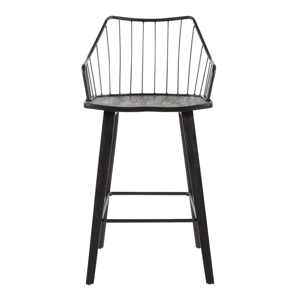 Black Wood, Black Metal Winston Counter Stool. Picture 5