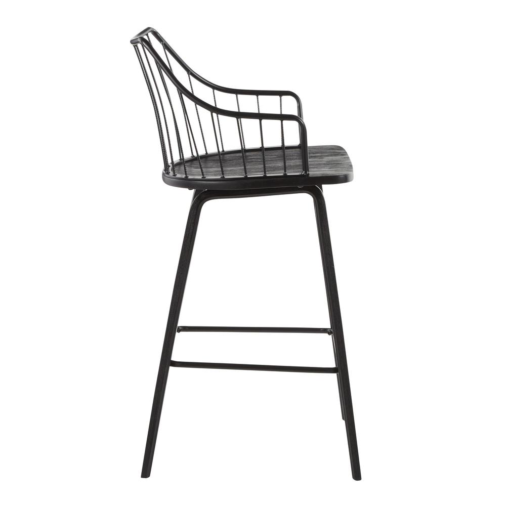 Black Wood, Black Metal Winston Counter Stool. Picture 2