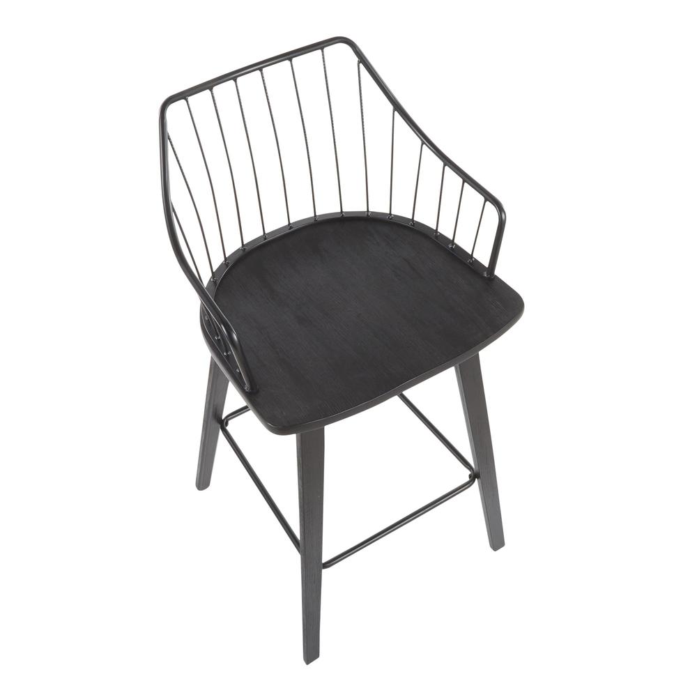 Black Wood, Black Metal Winston Counter Stool. Picture 6