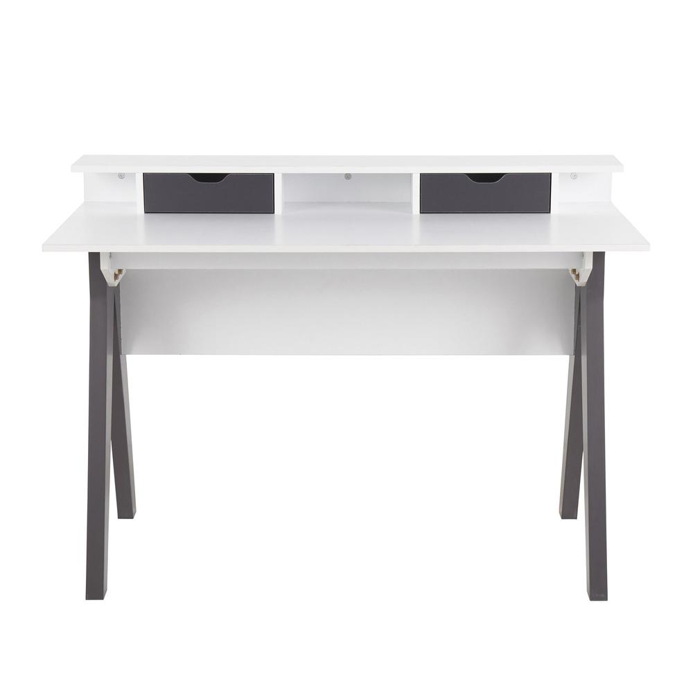 Grey Wood, White Wood Wishbone Desk. Picture 5
