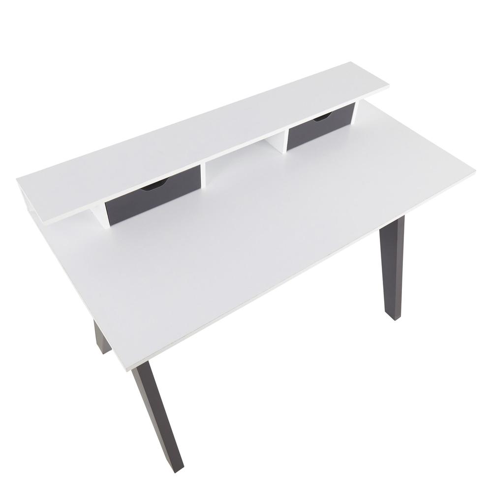 Grey Wood, White Wood Wishbone Desk. Picture 6