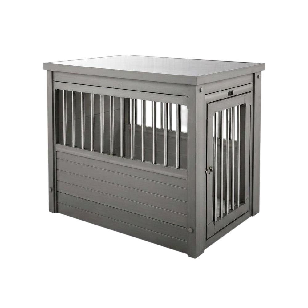 Grey ECOFLEX Dog Crate End Table with Sturdy Design and Comfortable Space. Picture 1