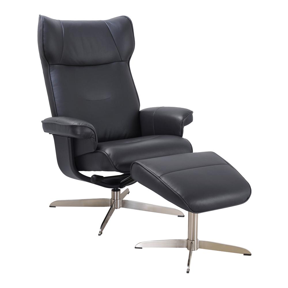 Scandinavian / European-styled recliner & ottoman. Picture 1